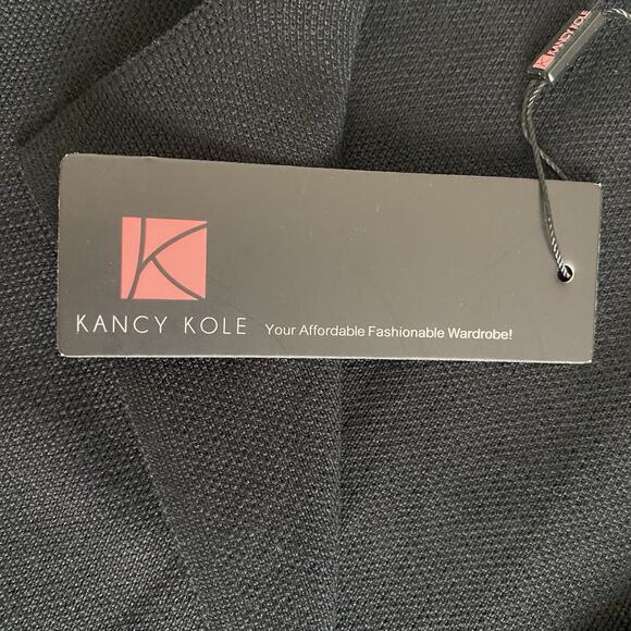 Kancy Kole Cardigan Blazer Knit NWT Gorgeous Navy Blue Pockets Office Capsule - Picture 5 of 13